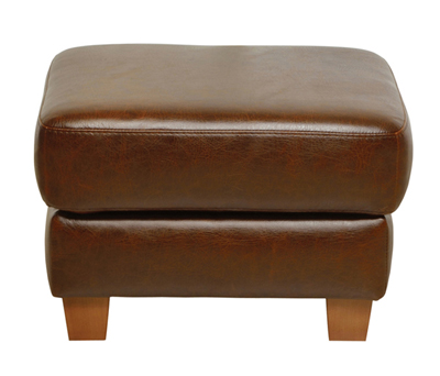 Luke Leather Furniture - Ottomans - JENNIFER in 155 Antique Tan (image for) Luke Leather Furniture - Ottomans - JENNIFER in 155 Antique Tan