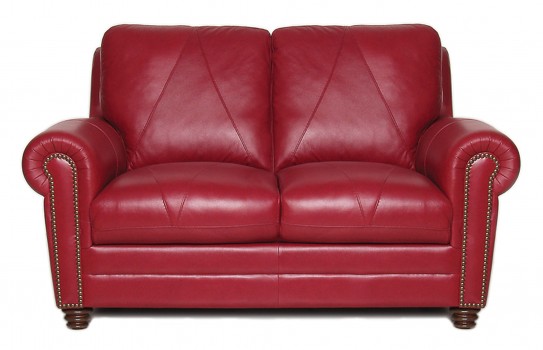 Luke Leather Furniture - Loveseats - Weston in Color 2525 Cherry