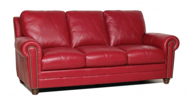 Luke Leather Furniture - Sofas - Weston in Color 2525 Cherry (image for) Luke Leather Furniture - Sofas - Weston in Color 2525 Cherry